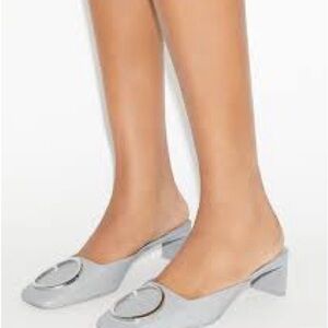 Tory Burch Grey Ring Mules New in Box
